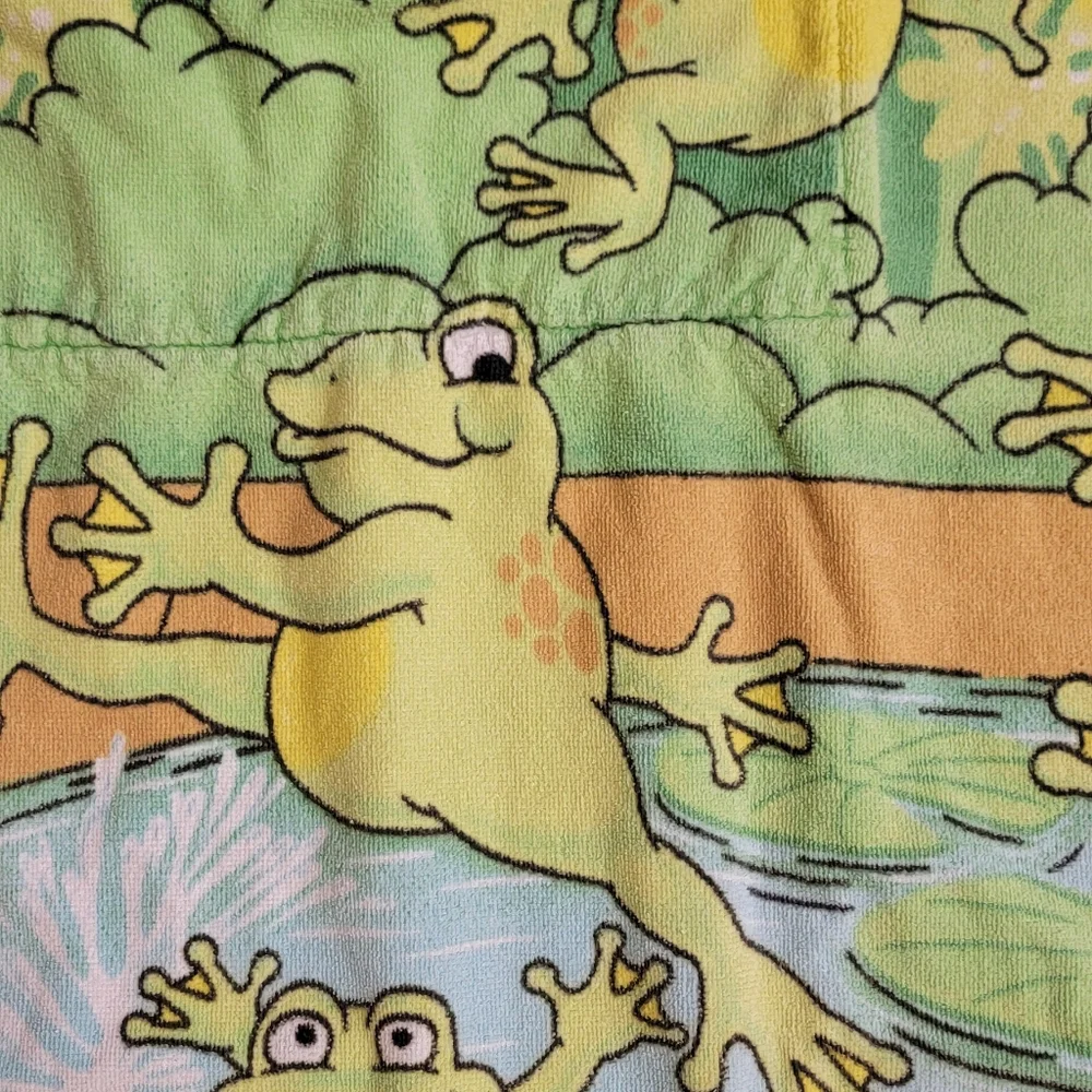 Vintage Hilasal‎ Happy Frog Beach Bag Towel Tropical Vacation Cruise Size 28x52